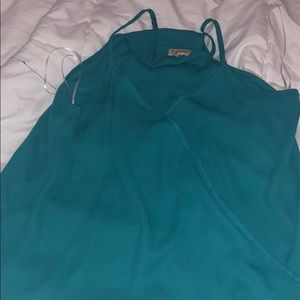 Aqua tank top crosses in front